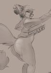  breasts butt canid canine clothing female fox foxboy83 hair looking_at_viewer mammal sketch smile solo sweater thick_thighs topwear under_boob 