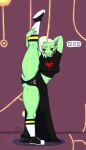 absurd_res alien alien_humanoid big_breasts bottomwear breasts camel_toe clothed clothing crop_top darkeros disney ear_piercing ear_ring female flexible footwear green_body green_skin hair half-closed_eyes hand_behind_head hand_on_leg hand_on_own_leg hi_res humanoid humanoid_pointy_ears long_hair looking_at_viewer lord_dominator midriff narrowed_eyes noseless not_furry one_leg_up panties piercing pink_sclera raised_leg ring_piercing shirt shoes smile socks solo splits spread_legs spreading standing thick_thighs topwear underwear vertical_splits wander_over_yonder watermark white_hair