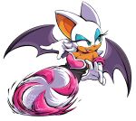 5_fingers alpha_channel anthro bat breasts candycatstuffs cleavage clothed clothing eyeshadow female fingers fur gloves handwear hi_res lipstick makeup mammal motion_blur orange_body orange_skin rouge_the_bat sega signature smile solo sonic_the_hedgehog_(series) white_body white_fur wings