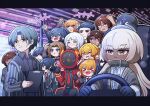  &gt;_&lt; 1other 6+boys 6+girls aqua_eyes arm_up black_hair black_shirt bow bus_interior charon_(project_moon) closed_eyes closed_mouth collared_shirt dante_(limbus_company) dark-skinned_female dark_skin don_quixote_(project_moon) driving everyone faust_(project_moon) gredell_elle green_eyes gregor_(project_moon) hair_bow heathcliff_(project_moon) heterochromia highres hong_lu_(project_moon) ishmael_(project_moon) limbus_company long_hair low_twintails mephistopheles_(project_moon) meursault_(project_moon) multiple_boys multiple_girls open_mouth outis_(project_moon) project_moon red_eyes rodion_(project_moon) ryoshu_(project_moon) shirt short_hair sinclair_(project_moon) smile steering_wheel twintails vergilius_(project_moon) very_long_hair white_bow white_hair yi_sang_(project_moon) 