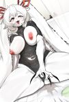 absurd_res anthro areola biped breasts clothed clothing eyelashes female fur hi_res kantan lagomorph leporid looking_at_viewer mammal nipples open_mouth pupils rabbit smile thick_thighs