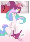 &lt;3 absurd_res anus blush buttplug cheerilee_(mlp) cold-blooded-twilight comic cunnilingus duo equid equine equine_anus facesitting female female/female feral friendship_is_magic fur genitals hair hasbro hi_res horn larger_female mammal multicolored_hair my_little_pony oral plug_(sex_toy) princess_celestia_(mlp) puffy_anus pupils purple_body pussy sex sex_toy sitting_on_another size_difference smaller_female tongue tongue_out vaginal white_body white_fur winged_unicorn wings