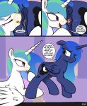  absurd_res animal_genitalia animal_pussy anus butt clitoris comic cutie_mark dialogue duo english_text equid equine_pussy eyelashes eyes_closed female feral friendship_is_magic hi_res hooves horn licking licking_lips mammal my_little_pony open_mouth princess_celestia_(mlp) princess_luna_(mlp) pussy selenophile self_lick sibling sister sisters text tongue tongue_out urine watersports winged_unicorn wings 