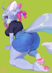  2023 4_toes accessory ahoge all_fours anthro aruurara barefoot big_breasts big_butt blush blush_lines bottomwear bow_ribbon braided_hair breasts butt butt_focus canid canine canis claws clothed clothing countershade_feet countershading digital_media_(artwork) digital_painting_(artwork) eyebrow_through_hair eyebrows feet fell_(aruurara) female finger_claws fingers fur furgonomics grey_body grey_fur hair hair_accessory hair_bow hair_ribbon heart_catchlight heart_eyes heart_symbol hi_res highlights_(coloring) hindpaw humanoid_feet inner_ear_fluff kemono kneeling looking_at_viewer looking_back looking_back_at_viewer mammal miniskirt multicolored_body multicolored_fur pawpads paws pink_claws pink_eyes pink_highlights pink_pawpads pink_toe_claws plantigrade rear_view ribbons shirt signature skirt smile smiling_at_viewer soles solo tail tail_clothing thick_thighs toe_claws toes topwear translucent translucent_hair tuft white_body white_fur white_soles wide_hips wolf 