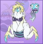  2017 ^_^ antennae_(anatomy) anthro anthrofied arthropod arthropod_taur big_breasts black_eyes blonde_hair blowup_background blue_body blue_markings blue_nose blush breasts close-up crabominable crustacean crustacean_taur eyebrows eyelashes eyes_closed facial_markings fangs featureless_breasts featureless_crotch featureless_feet female fluffy front_view full-length_portrait fur fur_tuft grey_fur grey_spots grey_tongue hair head_markings hi_res invalid_tag ken_sugimori leg_markings long_tongue looking_aside looking_away marine marine_taur markings mask_(marking) multicolored_fur neck_tuft nintendo non-mammal_breasts nude official_art open_mouth open_smile pok&eacute;mon pok&eacute;mon_(species) pok&eacute;mon_taur pok&eacute;morph portrait purple_background purple_body quadruped saliva scared shy shyshyoctavia simple_background smile socks_(marking) solo spots spotted_fur standing striped_body taur taurification tongue tongue_out tuft two_tone_body video_games white_fur yellow_fur 