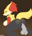 2d_animation ambiguous_penetration animated anthro black_body breasts butt canid canine delphox disembodied_penis female fur generation_6_pokemon genitals male mammal nintendo penetration penis pokemon pokemon_(species) sheor simple_background tail yellow_body yellow_fur