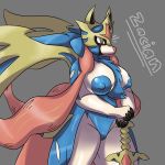  1:1 2019 absurd_res anthro anthrofied areola breasts canid female hi_res legendary_pok&eacute;mon lime09 mammal nintendo nipples nude pok&eacute;mon pok&eacute;mon_(species) pok&eacute;morph pussy solo video_games zacian 