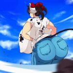 animated butt clothing erect_nipples female female/female happy hataraki_ari human humanoid mammal nipples shaking_butt sukimi_(hataraki) tail
