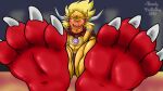 2018 4_toes anthro armor barefoot blonde_hair blurred_background bushiroad claws clothing dragon drum_bunker_dragon feet foot_focus future_card_buddyfight gold_(metal) gold_armor gold_helmet hair headgear helmet hi_res horn humanoid_feet looking_at_viewer male open_mouth orange_body orange_scales plantigrade randytheartdog red_tongue scales sharp_teeth sitting soles solo teeth toe_claws toes tongue white_claws white_horn yellow_eyes