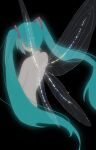  1girl absurdres aqua_hair back back_focus bare_back black_background cropped_legs facing_away fairy fairy_wings from_behind glowing glowing_hair glowing_skin glowing_wings hatsune_miku highres long_hair nape shieriru shoulder_blades sidelocks solo sparkle topless transparent_wings twintails very_long_hair vocaloid wings 