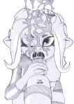  agent_8_(splatoon) animal_humanoid breasts cephalopod cephalopod_humanoid female greyscale humanoid marine marine_humanoid mollusk mollusk_humanoid monochrome nintendo nipples octarian octoling oqtozille solo splatoon video_games 