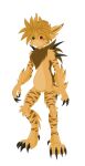 absurd_res alpha_channel anthro claws cute_expression deishun fan_character female fur green_eyes heterochromia hi_res looking_at_viewer monster orange_body orange_fur red_eyes simple_pose solo tail yellow_body yellow_fur zarjhan_mary