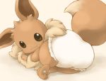  ambiguous_gender brown_eyes brown_fur butt diaper eevee feral fur looking_back lying nintendo pok&eacute;mon pok&eacute;mon_(species) solo video_games wadorigi 