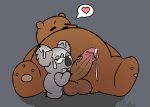  &lt;3 2019 absurd_res after_sex anthro brown_fur cartoon_network cum cum_on_face duo fur grizzly_(wbb) hi_res koala male male/male mammal marsupial nom_nom_(wbb) overweight overweight_male peachy-pudding sex sitting vombatiform we_bare_bears 