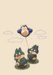  :d artist_name balloon character_balloon claws cloud commentary_request fangs highres holding holding_balloon munchlax no_humans open_mouth pokemon pokemon_(creature) simple_background smile snorlax twitter_username walking white_background zozozoshion 