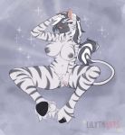  anthro breasts equid equine female looking_at_viewer mammal masturbation nipples pussy smile solo spread_legs spreading teil thick_thighs wide_hips zebra 
