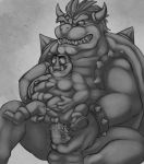  2019 anal anal_penetration anthro anthro_on_anthro anthro_penetrated anthro_penetrating anthro_penetrating_anthro balls benny_(wanderer-of-time) big_dom_small_sub black_and_white blush bowser clothing cum cum_inside digital_drawing_(artwork) digital_media_(artwork) duo erection fangs footwear goomba hi_res horn humanoid humanoid_penis koopa male male/male male_penetrated male_penetrating mario_bros monochrome nintendo not_furry penetration penis scalie sex shoes size_difference sketch smile spikes video_games yaroul 