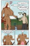 absurd_res animal_humanoid anthro azzy_(skybluescales) big_breasts breasts brown_body brown_fur collar comparing ear_fins embarrassed female fin first_person_view fur genitals gnoll group hair hi_res horn huge_breasts human humanoid hyena kobold larger_female leash lizard_humanoid looking_at_viewer looking_down macaru macro_female male mammal micro micro_male micro_pov monster_girl_(genre) nipples not_furry nude penis pussy reptile reptile_humanoid scales scalie scalie_humanoid size_difference size_play skybluescales smaller_male tail text trio tua&#039;tara_windfury white_hair