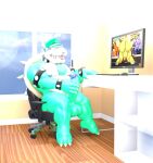 3_toes 3d_(artwork) 4_fingers anthro balls big_the_cat blender_(software) blender_eevee body_hair bowser chest_hair claws clothing collar computer_desk digital_media_(artwork) erection fan_character feet fingers floor genitals giran goeybowser gowser_(goeybowser) green_eyes hat headgear headwear horn humanoid_genitalia humanoid_penis jewelry kabalmystic_(artist) koopa looking_at_computer looking_at_object male mammal mario_bros moonwulf_(character) mugen nintendo nipples nude open_mouth penis pubes reptile scalie sega sex shell smile solo sonic_the_hedgehog_(series) spikes teeth toes tongue tongue_out wood wood_floor