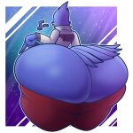 absurd_res animal_humanoid anthro avian avian_humanoid big_butt bird butt falco_lombardi falcon falconid feathers girly hi_res huge_butt humanoid hyper hyper_butt looking_away male nintendo rear_view solo star_fox tail tail_feathers theobii thick_thighs wide_hips