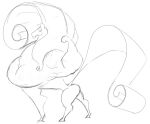 2023 big_chest butt equid equine female feral flexing flexing_bicep hair hooves horse lidded_eyes lips long_hair looking_at_viewer mammal mane muscular muscular_female muscular_feral nude pose side_view simple_background small_waist solo standing tail thick_bottom_lip toonvasion toony