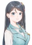  black_hair blue_eyes blue_vest fangxiang_cuoluan krt_girls long_hair long_sleeves one_side_up parted_bangs shirt smile vest xiao_qiong 