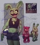 absurd_res anthro ball bear blush bobby_bearhug bottomwear clothing duo female hi_res holding_ball holding_object hoppy_hopscotch jewelry lagomorph leporid looking_at_another looking_at_viewer mammal necklace open_mouth poppy_playtime rabbit shirt shorts sitting smiling_critters t-shirt tongue topwear zerm_00