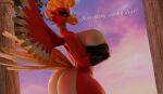 anthro big_breasts big_butt blender_cycles breasts butt female generation_2_pokemon hi_res ho-oh holding_breast huge_butt legendary_pokemon looking_at_viewer nintendo pokemon pokemon_(species) red_body red_eyes solo sunset thick_thighs white_body xlkev