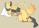  2019 anthro blush cum digital_media_(artwork) felid feline hi_res legendary_pok&eacute;mon lying male mammal marogare_niwa nintendo on_side orgasm penis pillow pok&eacute;mon pok&eacute;mon_(species) sleeping solo video_games wet_dream zeraora 