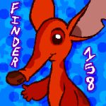  1:1 2007 4_fingers alien back_markings blue_background brown_nose character_name digital_drawing_(artwork) digital_media_(artwork) disney experiment_(species) finder lilo_and_stitch looking_at_viewer low_res markings miriamthebat notched_ear red_body simple_background solo thumbnail 