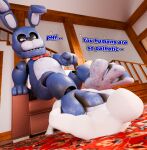 animatronic anon belly blue_body blue_ear_tips blue_head blue_legs blue_text bonnie_(fnaf) bow_tie d.i.l.l.i.g.a.f_(artist) dominant dominant_anon dominant_male english_text faceless_character feet five_nights_at_freddy&#039;s foot_fetish foot_focus foot_grab foot_on_chest furniture gesture hand_gesture hi_res human lagomorph lay_on_back lay_on_floor laying_on_carpet laying_on_floor leporid lying machine male mammal on_back on_carpet on_sofa pink_eyes pointing pointing_at_another rabbit red_accessory red_bow red_bow_tie red_bowtie red_carpet robot scottgames sitting sitting_on_sofa sofa teasing teasing_with_feet text white_belly white_ears white_feet white_snout