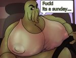 absurd_res big_breasts breasts car clothing eldritch_abomination fuck_it&#039;s_a_sunday hi_res inside_car intersex male maleherm meme overweight overweight_male shitpost solo translucent translucent_clothing uxio_(weonraro123) vehicle weonraro123