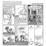 ambiguous_gender anthro black_and_white chris_sanders comic detailed_background dialogue domestic_cat duo felid feline felis group hatching_(art) human inside kiskaloo lagomorph leporid mammal monochrome mr._stuffings_(kiskaloo) ogo_(kiskaloo) rabbit scared screen screen_face shaded speech_bubble toony trio