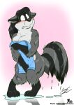 after_bath anthro bath blush breasts cleavage clothed clothing covering covering_self dripping_wet embarrassed emmy_(kjbat) female mammal nude procyonid raccoon slasher12 solo surprised_expression towel towel_only wet