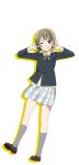  1girl ;p black_jacket bob_cut brown_footwear cardigan cardigan_under_jacket collared_shirt fingers_to_cheeks full_body grey_hair grey_socks jacket kneehighs loafers long_sleeves looking_at_viewer love_live! love_live!_nijigasaki_high_school_idol_club nakasu_kasumi neck_ribbon nijigasaki_academy_school_uniform official_art one_eye_closed plaid plaid_skirt pleated_skirt red_eyes ribbon school_uniform shirt shoes short_hair skirt socks solo standing tongue tongue_out transparent_background white_shirt white_skirt winter_uniform yellow_cardigan yellow_ribbon 