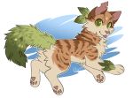  2017 brown_fur citrinelle digital_media_(artwork) feral fur green_eyes green_sclera mammal pawpads simple_background solo striped_fur stripes 