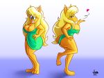  4:3 big_breasts breasts butt canid canine canis clothing dingo dress female hair hi_res jamearts mammal 