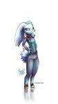  2018 anthro clothed clothing derideal digital_drawing_(artwork) digital_media_(artwork) female hi_res kiaun lagomorph leporid looking_at_viewer mammal nova_(xen) rabbit signature standing uniform url 