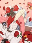  anthro avian berri_white bird candy chocolate clothing duo fashion female flower food hair hat headgear headwear hi_res holidays hyaenid male male/female mammal muscular nasusbot penguin plant rose_(flower) shie_black striped_hyena ursid valentine&#039;s_day 