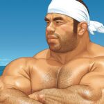  1boy back_hair bara beard_stubble facial_hair fisherman hairy headband jiraiya_(mangaka) large_pectorals lips long_sideburns looking_ahead male_focus mature_male muscular muscular_male ocean original pectorals short_hair sideburns sideburns_stubble solo sparse_chest_hair stubble thick_arm_hair thick_eyebrows three_quarter_view upper_body water white_headband wrinkled_skin 