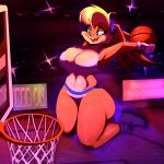  1:1 2019 accessory anthro ball basketball basketball_(ball) basketball_court basketball_hoop big_breasts blonde_hair bra breasts buckteeth camera_flash cleavage clothed clothing female floppy_ears gloves hair hair_accessory hairband hi_res inside jumping lagomorph leporid lola_bunny looney_tunes mammal midriff navel open_mouth open_smile rabbit riendonut smile sneakers solo_focus space_jam sports_bra sweat teeth thick_thighs thong underwear warner_brothers wide_hips 