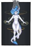  2019 4_toes 5_fingers absurd_res android anthro blue_eyes blue_hair blue_lips blue_nose digital_media_(artwork) female foxmode hair hi_res looking_at_viewer machine mammal navel robot smile solo toes zeta_(fluff-kevlar) 