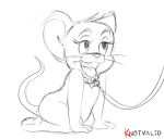  2019 ambiguous_gender anthro collar digital_media_(artwork) jerry_mouse knotvalid leash mammal metro-goldwyn-mayer monochrome mouse murid murine open_mouth petplay rodent roleplay simple_background sketch solo tom_and_jerry tongue tongue_out unfinished white_background 