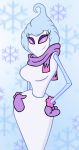  absurd_res animate_inanimate blue_hair cartoon_network courage_the_cowardly_dog eyeshadow female h2o589 hair hi_res ivana_(courage) makeup not_furry purple_eyes scarf snow snowman white_skin 