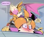 age_difference anthro bat big_breasts big_butt bigdad blonde_hair blue_eyes breasts butt butt_squish canid canine comic duo female fox fur hair male male/female mammal miles_prower older_female rouge_the_bat sega sitting_on_head sonic_the_hedgehog_(series) squish tan_body tan_skin yellow_body yellow_fur younger_male