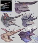  absurd_res ambiguous_gender aquatic_dragon biped dragon feral fish gills goblin_shark hi_res horizontal_pupils horn human mackerel_shark mammal marine mitsukurinid mythological_creature mythological_scalie mythology open_mouth pupils rappenem reference_image scalie shark sharp_teeth slit_pupils teeth 