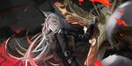  absurdres animal_ears dyarikku_(vtuber) fox_ears fox_girl glitch gloves grey_hair highres indie_virtual_youtuber littlemisstina_(artist) long_hair open_mouth tail very_long_hair virtual_youtuber 