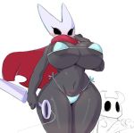  areola big_breasts big_penis bikini blush breasts cape clothing duo female hollow_knight hornet_(hollow_knight) huge_breasts huge_penis male panties penis protagonist_(hollow_knight) sakana8888888 solo_focus swimwear thick_thighs underwear 