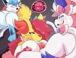  absurd_res anthro augury_(artist) big_butt big_penis blush blush_lines bodily_fluids breast_play breasts butt cheek_bulge clenched_teeth cum cum_in_mouth cum_in_pussy cum_inside delphox dominant dominant_male eeveelution fellatio female feral generation_1_pokemon generation_4_pokemon generation_6_pokemon genital_fluids genitals glaceon grin group group_sex hi_res impregnation inner_ear_fluff knot looking_at_another looking_pleasured male male/female nintendo nipple_fetish nipple_pinch nipple_play nipples open_mouth oral penetration penile penis pinch pokemon pokemon_(species) sex sitting smile spitroast submissive submissive_female sweat sweatdrop sylveon teeth threesome titfuck trio tuft vaginal vaginal_penetration vulpix 