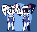  101_dalmatian_street 101_dalmatians anthro canid canine canis clothing collar d0ttko dalmatian dee_dee_(101_dalmatians) disney dizzy_(101_dalmatians) domestic_dog mammal one-piece_swimsuit swimwear 